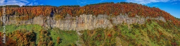 Obraz 秋の津南見玉公園からの石落し（パノラマ）