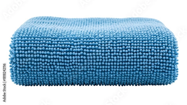 Fototapeta A close-up of a rectangular, light-blue microfiber cloth with a bumpy texture