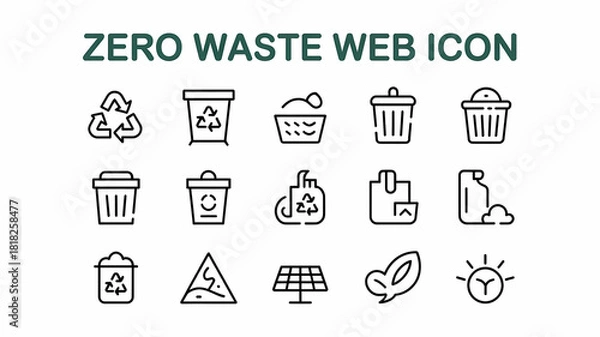 Fototapeta  Zero Waste Web Icon Set 
