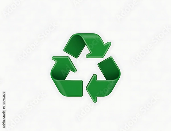Fototapeta Recycle Sign Eco Friendly Symbol Isolated On White Background