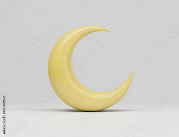 Obraz Crescent Moon Celestial Body Isolated On White Background