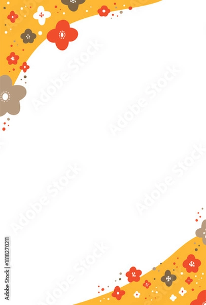 Obraz かわいい手描きの和柄フレーム