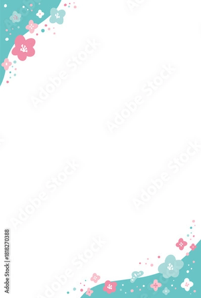 Obraz かわいい手描きの和柄フレーム