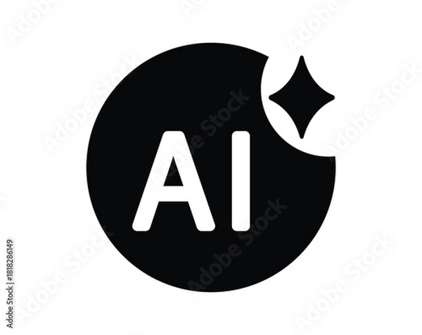 Obraz Flat Ai artificial intelligence vector icon for web and apps.