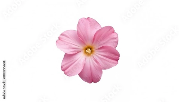 Fototapeta Pink flower on a white backdrop, suitable for use as a background for text and layout