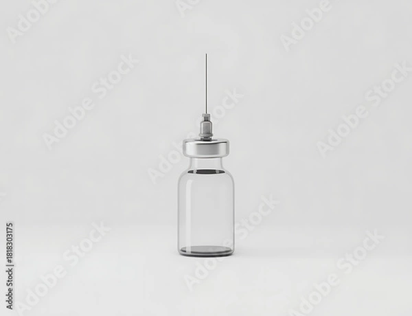 Obraz Glass vial with silver top and needle inside