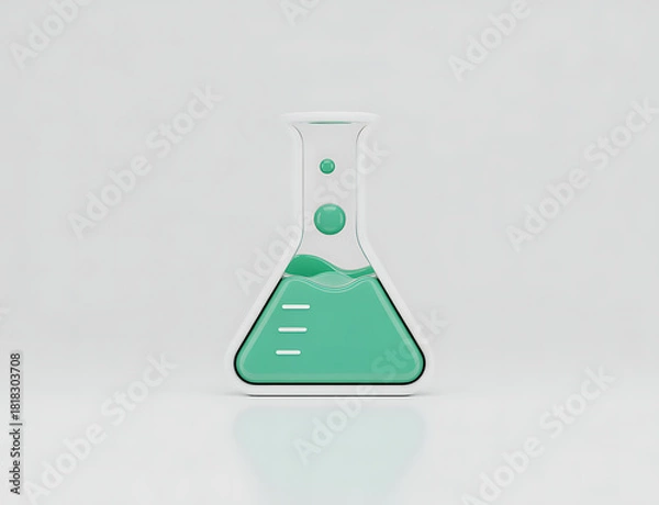 Obraz Erlenmeyer flask labware research analysis test tube