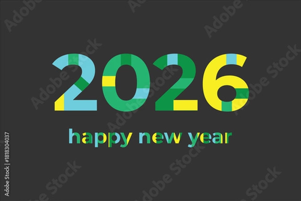 Obraz happy new year 2026 text design