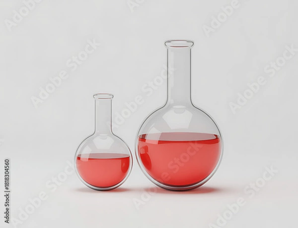 Obraz Lab glassware with red fluid for science work