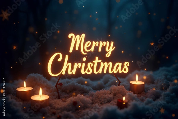 Obraz Christmas greeting with candles