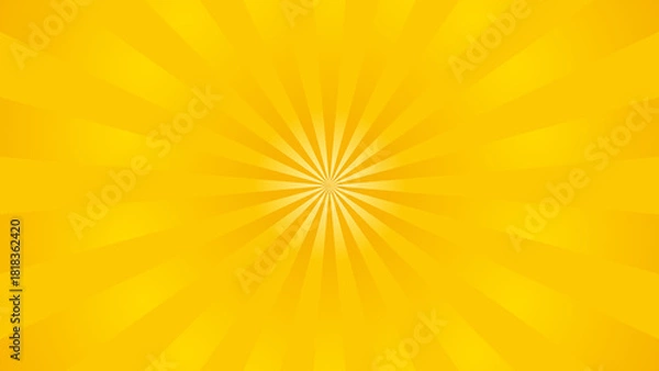 Obraz 黄色に輝く放射線の背景デザイン