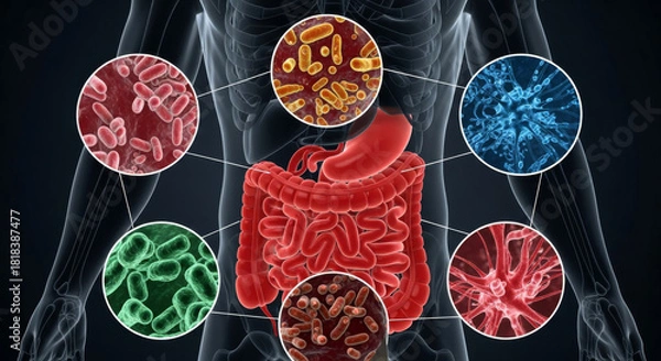 Fototapeta Gut Microbiome Analysis 