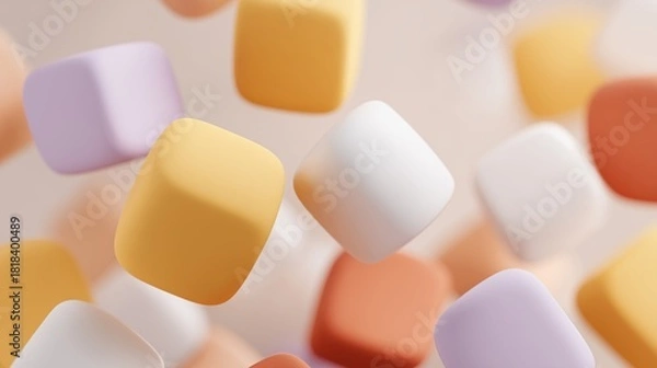 Obraz Abstract 3D rendering with geometric shapes and gradient colors