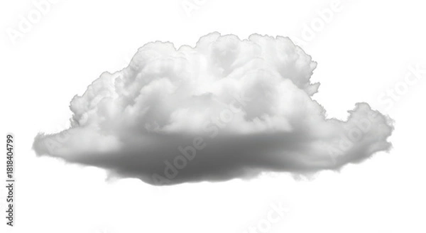 Fototapeta Isolated fluffy white cloud for overlay and graphic design needs