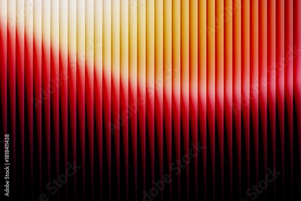 Obraz Abstract blurry red and yellow vertical gradient lines background, aesthetic grain texture, dark shadow to bright light transition, cinematic modern wallpaper design.