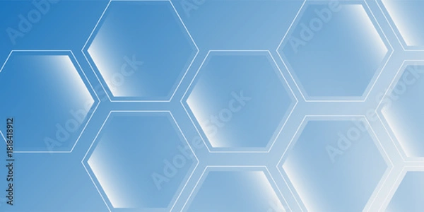 Fototapeta Light blue and white gradient background featuring floating bubble digital modern art nice  simple