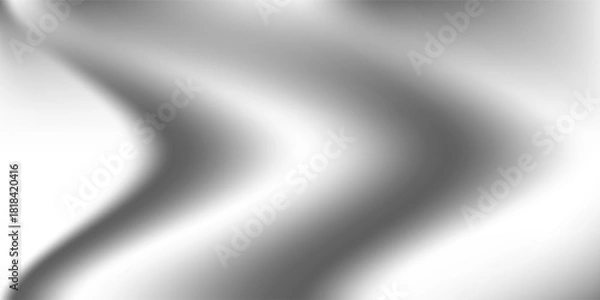 Fototapeta Chrome gradient surface with light gloss. Vector aluminum grey sheet with reflection texture