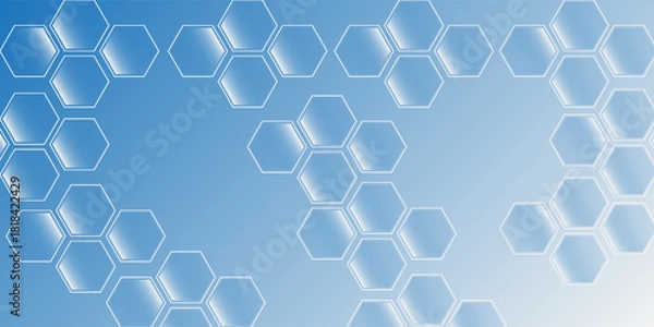 Fototapeta Light blue and white gradient background featuring floating bubble digital modern art nice