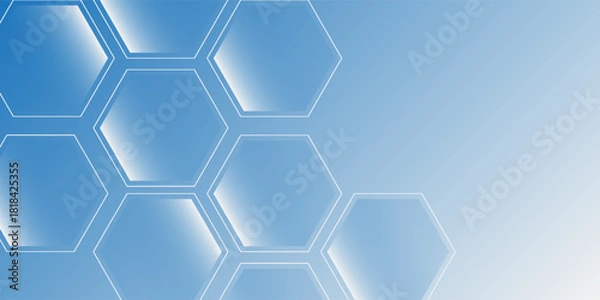 Fototapeta Light blue and white gradient background featuring floating bubble digital