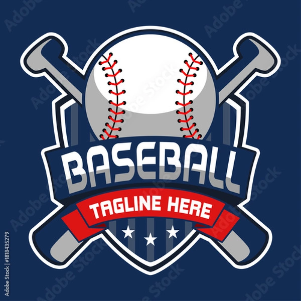 Obraz baseball bat and ball vector logo