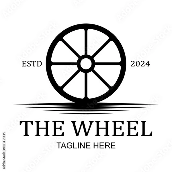 Obraz vintage wheel logo silhouette vector
