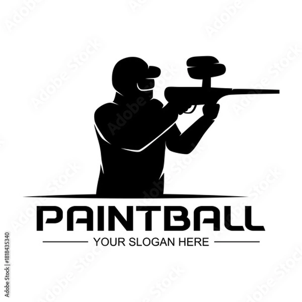 Obraz paintball silhouette vector logo