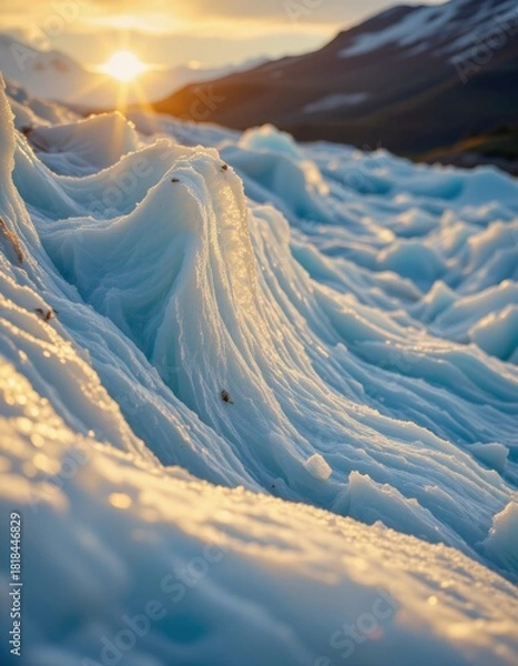 Fototapeta Glacier Ice at Sunset