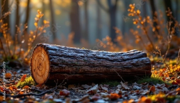 Obraz Fallen Log in Autumn Forest