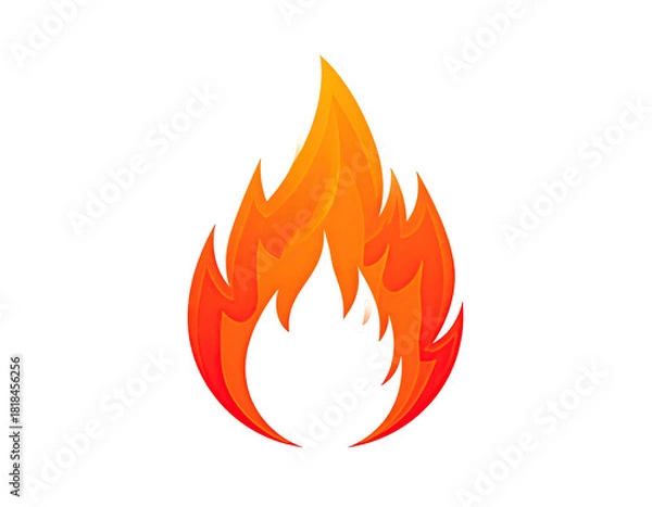 Fototapeta A stylized flame illustration with a gradient from bright red to orange on black