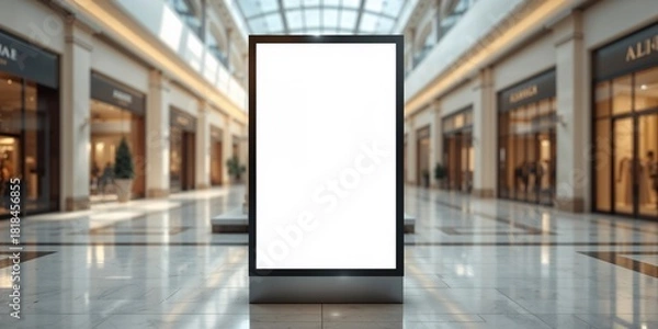 Obraz Light box in a luxury shopping mall used as a background for retail displays and promotional signage
