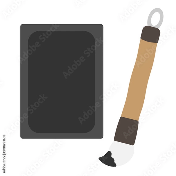 Fototapeta 筆とすずり　イラスト