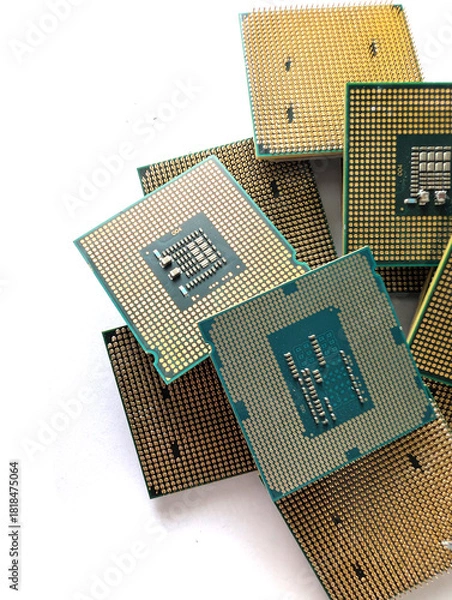Obraz collection of old processors isolated
