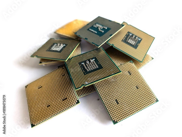 Obraz collection of old processors isolated