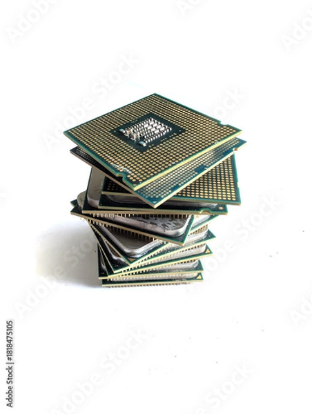 Obraz collection of old processors isolated