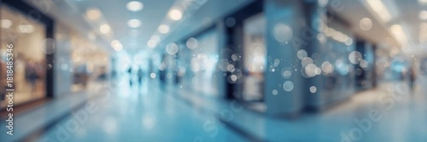 Obraz Blurred office background with light interior, hallway scene in a shopping mall, suitable for layout backgrounds