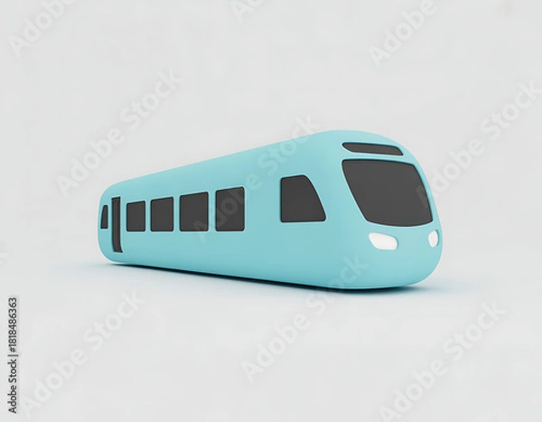 Fototapeta Light blue train transport railroad concept
