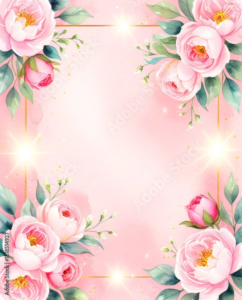 Obraz  pink flowers with a frame