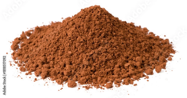 Obraz Raw cocoa powder isolated on white background.