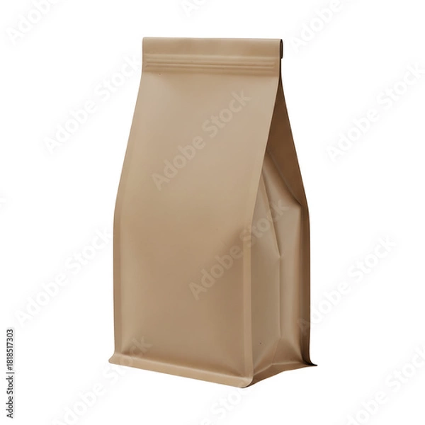 Obraz Brown paper bag with a blank surface, perfect for packaging, retail, or gifting