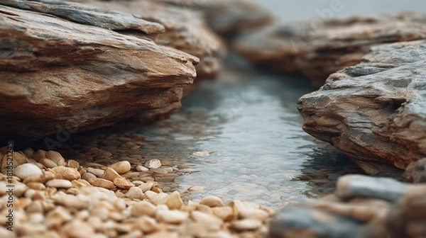 Obraz Water and rocks in a cave abstract detail background