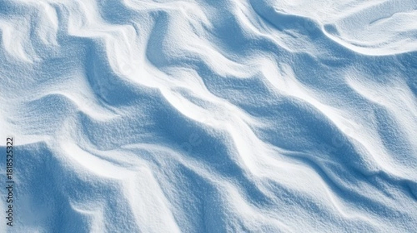 Fototapeta Abstract Snow Pattern Resembling Sculpted Waves or Dunes