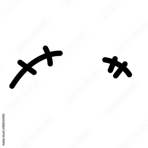 Fototapeta Cute Minimal Eyebrow Doodle Expression