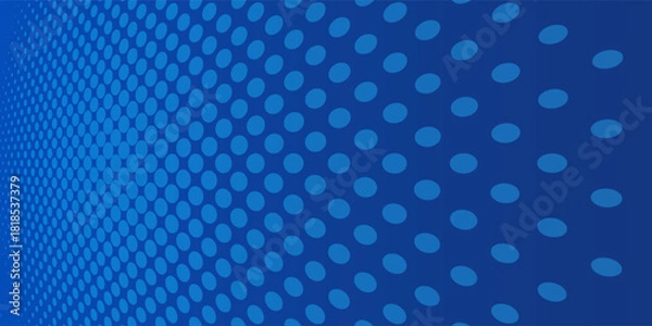 Fototapeta Blue pixel background. Abstract digital pattern with square elements grid. Futuristic dotted mesh with gradient effect. Geometric minimal digital design. Modern vector illustration.