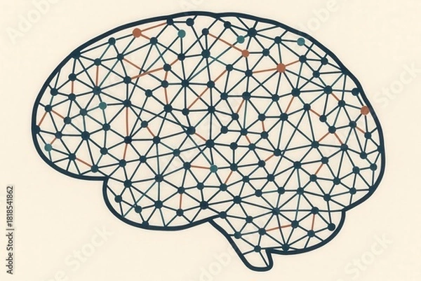 Fototapeta Neural network abstraction illustrating cognitive connections conveying the intricacies of thought processes and innovations in artificial intelligence dynamics