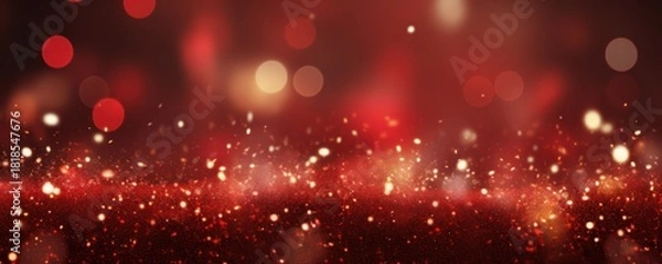 Obraz red christmas bokeh lights background