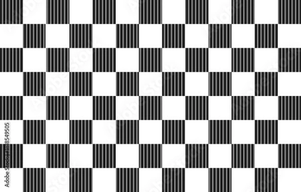 Obraz Monochrome grid pattern with ribbed squares abstract