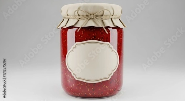 Obraz Homemade red sweet  jam isolated on white