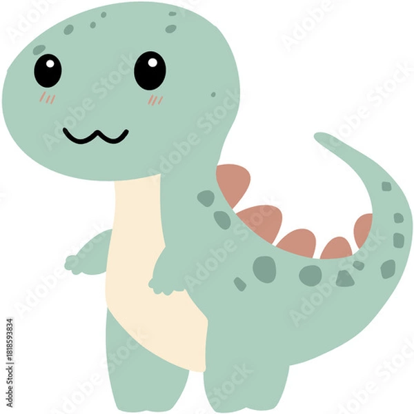 Fototapeta Friendly Baby Dinosaur Vector Artwork Ideal for Preschool and Elementary School Teaching Resources