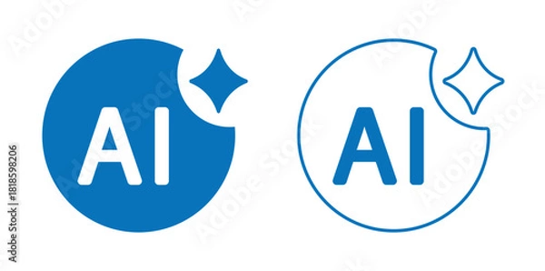 Obraz Ai artificial intelligence vector icon in editable stroke and fill. eps 10