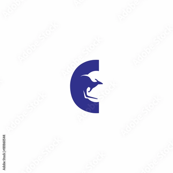 Obraz c letter kangaroo logo vector